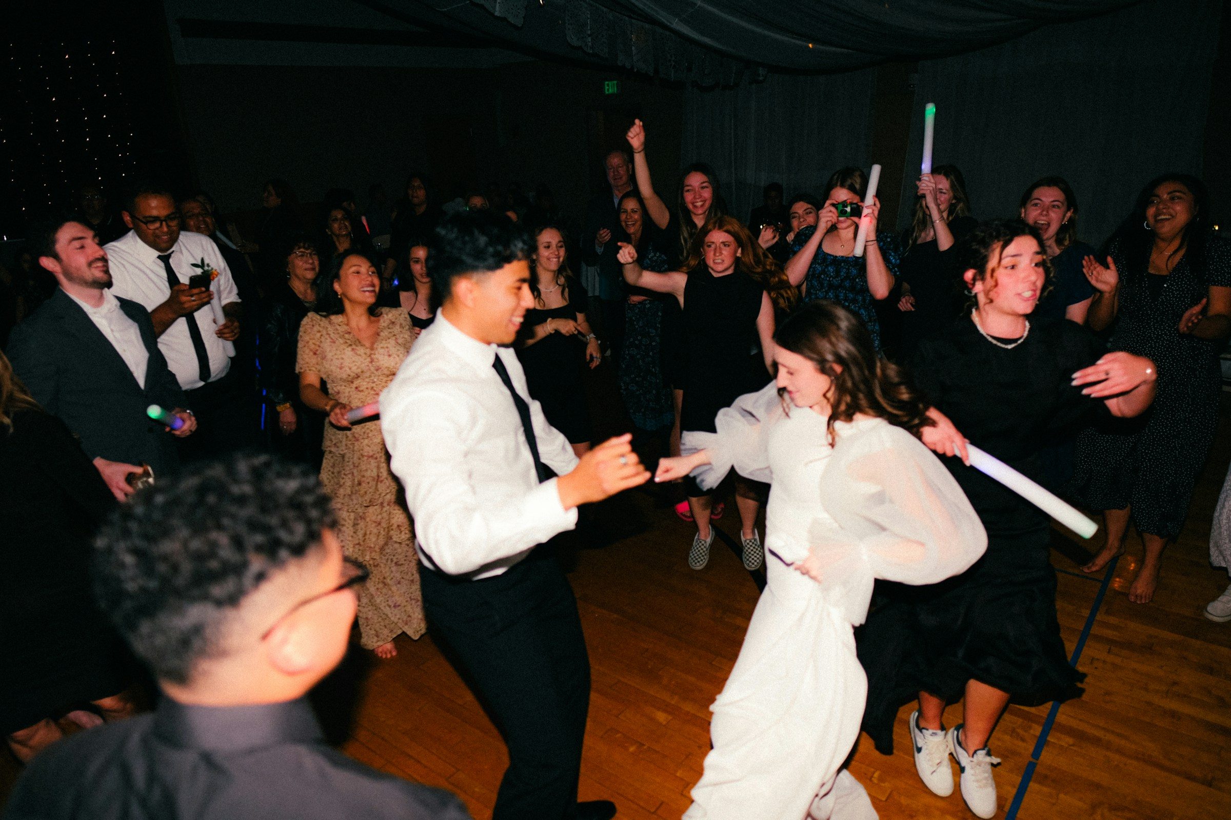 A couple dancing together on a dance floor